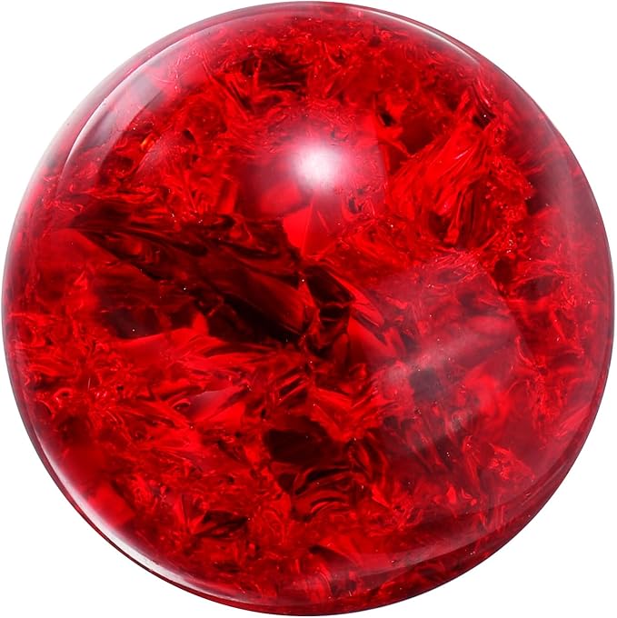 uxcell 30mm/1.2" Crystal Sphere Ball Ice Cracked Glass Solid Decorative Sphere Crystal Ball Prop Ornament for Feng Shui Divination Fortune Telling Tabletop Fountain Decoration, Red