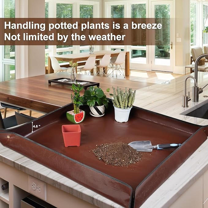 39.5"x 39.5" Extra Large Potting Mat for Indoor Plants Transplanting and Potting Soil Control-Gardening Gifts for Plant Lovers