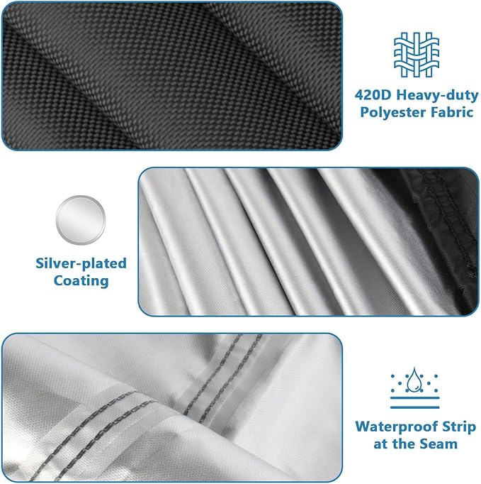 Outdoor Propane Deep Fryer Cover, 420D Heavy Duty Waterproof Outdoor Fryer Covers, Propane Deep Fryer Cover with 2 Buckles & Ventilation Opening, Black