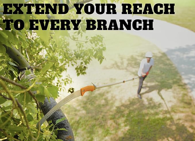 48-144" Telescoping Pole with Tree Pruner Extendable for Tree Trimming // Manual Pole Saws for Tree Trimming // Long Tree Trimmer with Telescopic Extension Pole // The Ultimate Tree Pruning Pole Saw