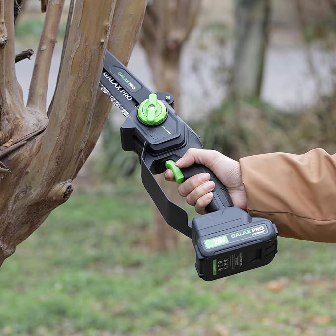 GALAX PRO 6 Inch Mini Chainsaw with 2x2.0Amh Batteries[2025 Upgraded] Small Handheld Electric Chainsaw for Outdoor Tree Branch Cutting,Home Improvement, Garden & Orchard Pruning