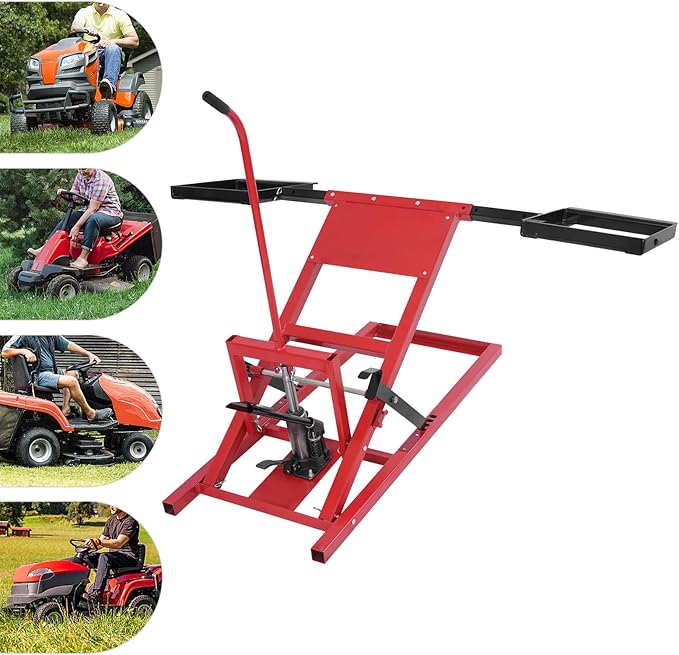 Hydraulic Cylinder Lift Jack for Zero Turn Radius Riding Lawn Mower Maintenance and Repair, Lawn Mower Lift, 500lb Lifting Capacity with Locking Bar for Added Safety