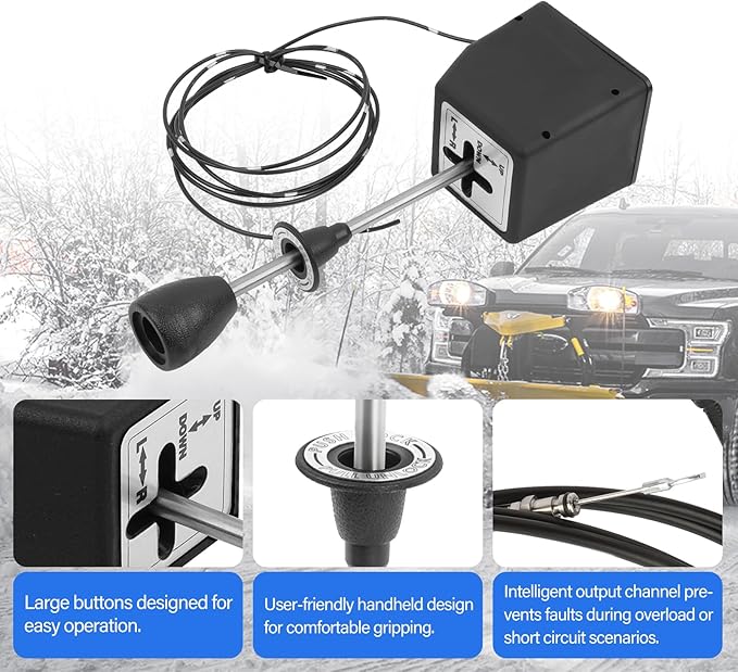 Snowplow Handheld Controller with Lift Control Cable, Fit for Western Snowplow, OE SAM 1314000, Fisher 56018, A5795