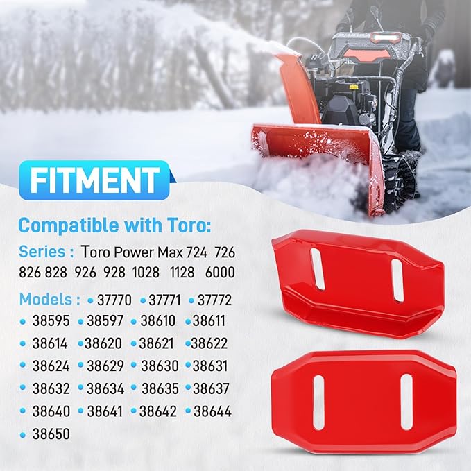 2PCS 106-4588-01 Snowblower Skid Shoes with Mounting Hardware Compatible with Toro Power Max Model 724 726 826 828 926 928 1028 1128 37770 37771 37772 38595 38629 Replace# A107BD 780-712