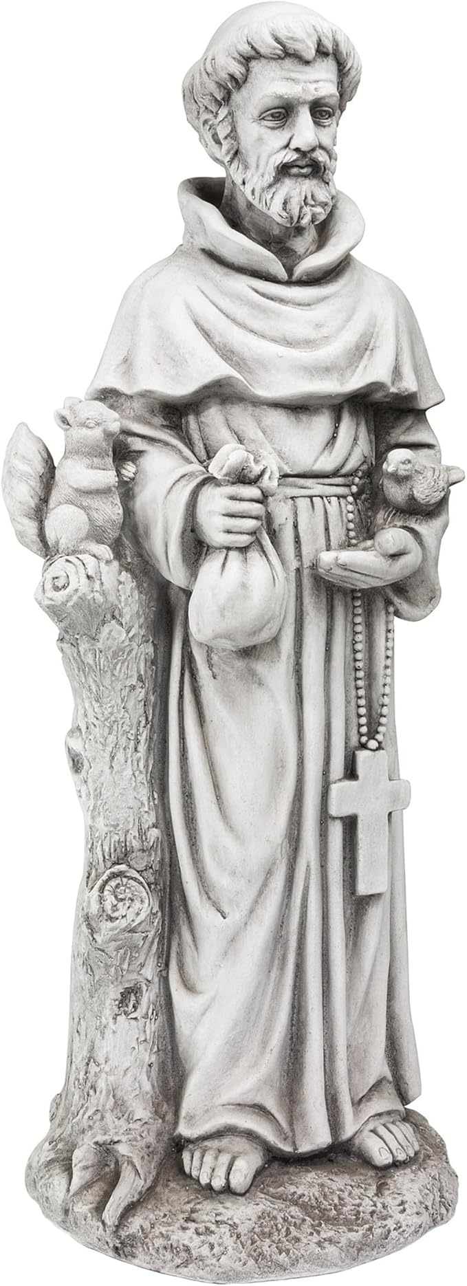 Alpine Corporation QFC102 Outdoor Saint Francis Garden Standing Statue, 31" Tall, Gray
