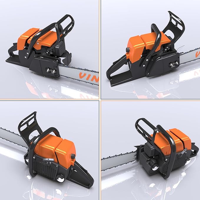 380 Gas Chainsaw, 72cc 2-Cycle 3.6KW 4.8HP Power Chain Saw with 24 Inch Alloy Bar, OEM Code F380W, Replacement For Stihl MS381, MS380, 038, NS872, Heavy Duty Logging