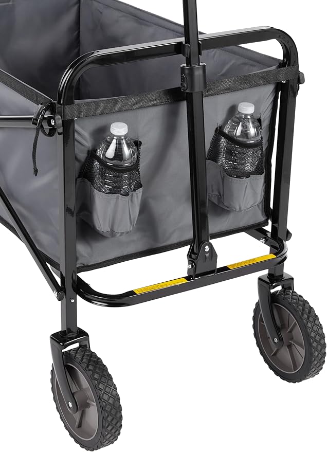 Amazon Basics Collapsible Folding Heavy Duty Utility Wagon for Outdoor Sports, 265 pounds Weight Capacity, Camping, Garden, and Shopping, 27.6 x 40.9 x 20 inches, Gray