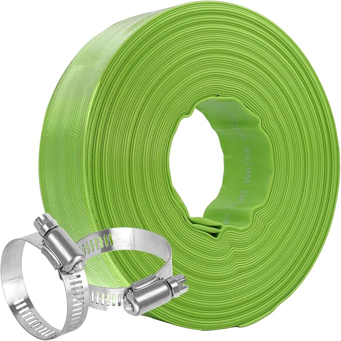 Eastrans 3'' x 50 FT Pool Backwash Hose with 2 Hose Clamps,Extra Heavy Duty Discharge Hose,Drain Hose for Swimming Pool,Super wear-resistant,weather blast,green