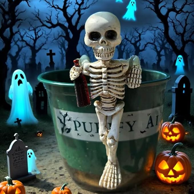 3 pieces Halloween skeleton flowerpot plant decoration, creepy Halloween statue skeleton suitable for flower, courtyard, lawn, cemetery decoration, haunted house props indoor/outdoor decoration