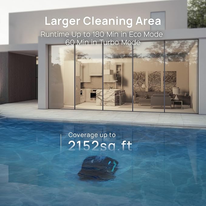 WYBOT C2 Vision AI Camera Cordless Pool Vacuum Robot for inground Pools, 8-in-1 Pool Cleaner, Ultra-fine Filtration, Brushless Motor Powerful Suction, Wall Climbing, Waterline Cleaning, Black Green