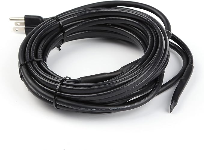 WarmlyYours Roof Snow De-Icing Heat Cable 80 ft., 5 Watts/ft. Heat Tape for Roof and Gutters, Ice Dam and Snow Damage Prevention System with Clips and Spacers (Ice Shield)