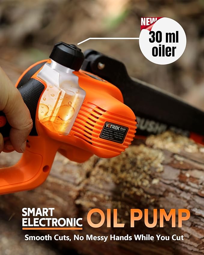 8" & 6" Chainsaw Cordless with 2x3.0AH Batteries, [2-in-1] Powerful Brushless Electric Mini Chain Saw Set (2 Chains& 2 Bars), Handheld Small Hand Saw for Branch Wood Cutting Tree Trimming, Gift