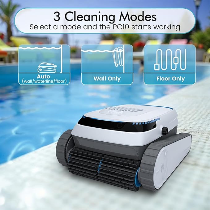 Pool Vacuum Robot for Inground Pools, 45,000Pa Suction Power, Smart Navigation, 4L Filter Basket
