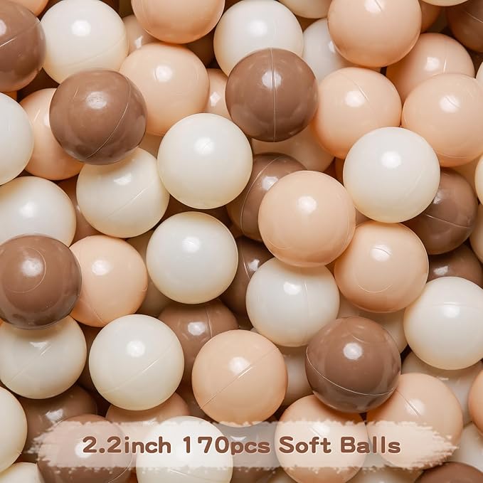 GOGOSO Ball Pit Balls Crush Proof Non-Toxic Plastic Balls Babies Kids Toy Bulk Pack 170pcs 2.2inchs