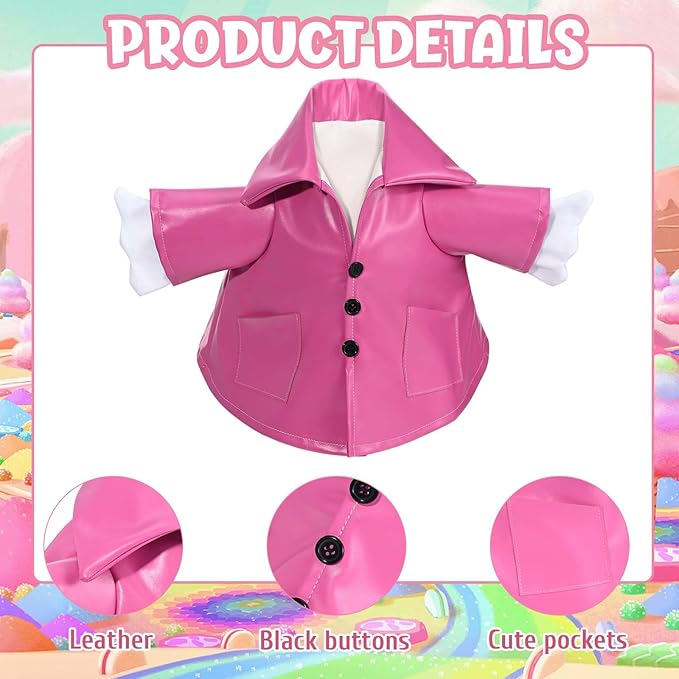 Raincoat Goose Outfit Porch Goose Clothes for 23" Lawn Outdoor Garden Yard Patio Statue Summer Decor (Pink)