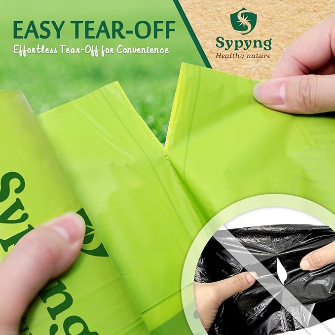 Compostable Trash Bags 6-8 Gallon (50-Pack) – Heavy Duty, 1.1 Mil Thick, 100% Biodegradable Kitchen Waste Bags for Medium Bins | ASTM D6400, BPI & OK Compost HOME Certified, Eco-Friendly & Recyclable
