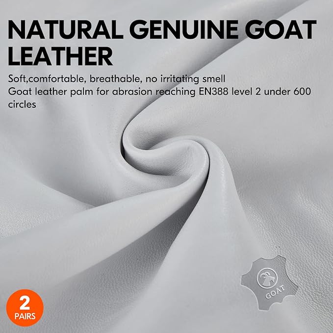 Vgo... 2-Pairs Chainsaw Gloves,Saw Protection on Left Hand Back,Goat Leather(XXL,Orange,GA8912)