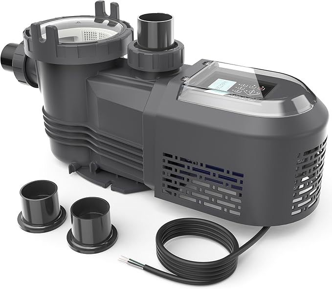 AQUASTRONG Variable Speed Pool Pump, 2 HP, 220V, 10566GPH, In/Above Pool Pump, Energy Efficient, High Flow, Powerful Self Primming Swimming Pool Pumps with Filter Basket