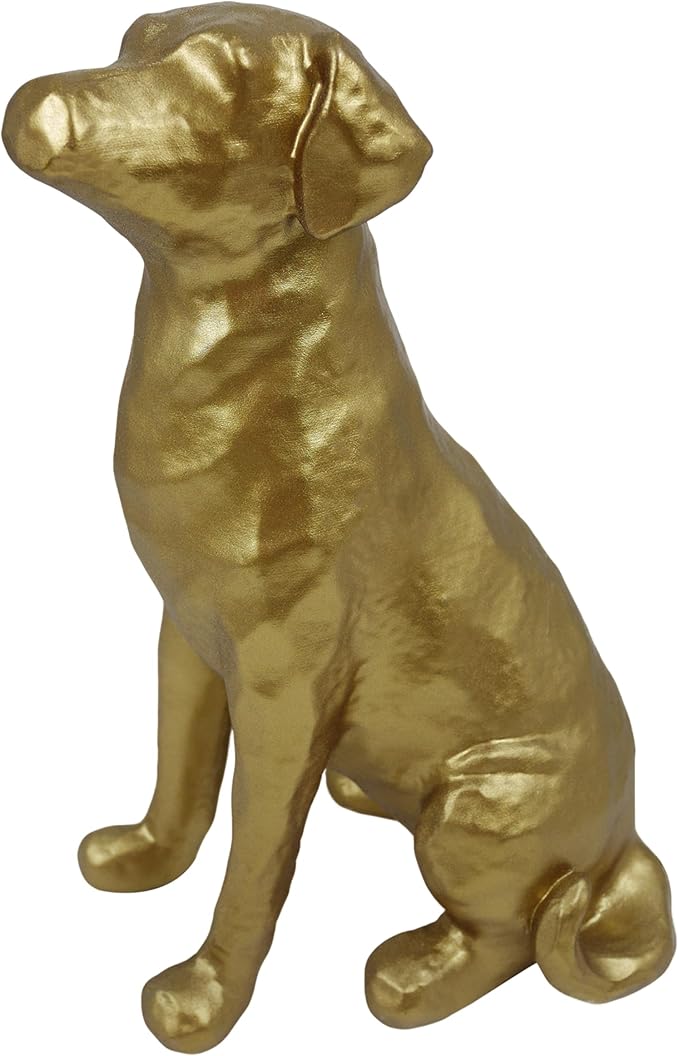 The Labrador Sculpture 11.5x7x5.5 inches, Dog Statue for Home Decor Accents, Gold Lab Retriever Figurine, Suitable for Coffee Table, Home Office Dining Living Room Entryway, Housewarming Birthday Gift
