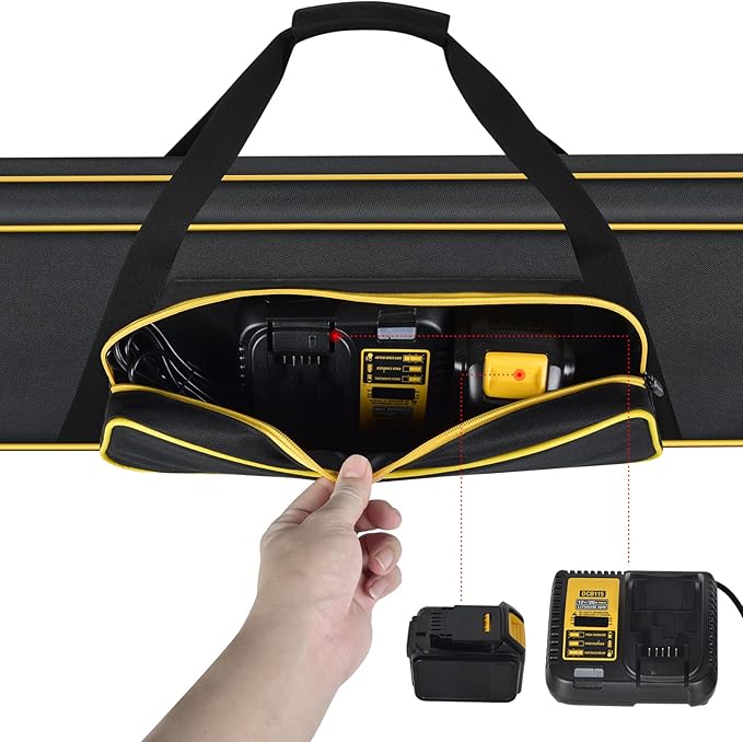 Pole Saw Bag for WORX/for DEWALT/for Greenworks/for EGO Power+/for BLACK+DECKER Electric Telescoping ChainSaw, Cordless Power Saw Storage Case for Extension Tree Trimmer Attachment(Box Only)-Yellow