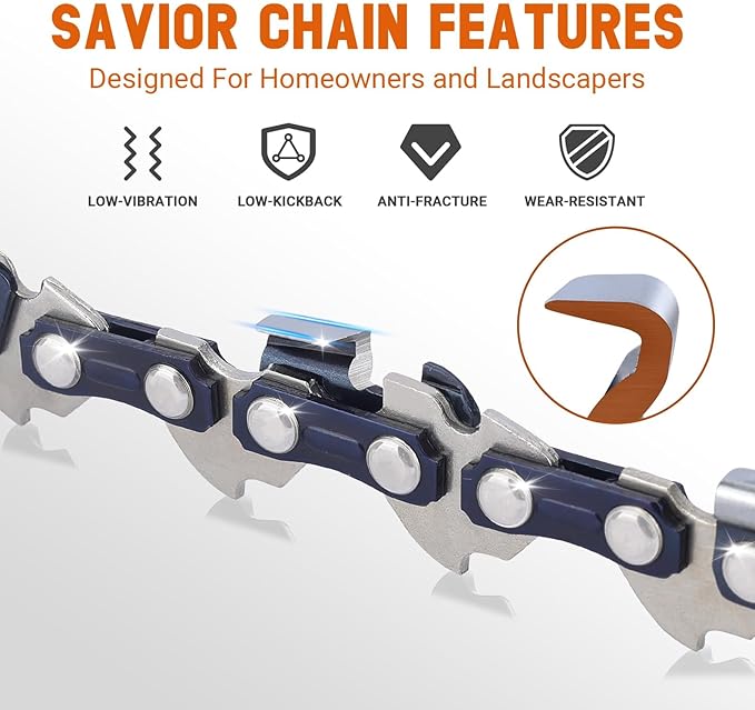 Savior 16 Inch Chainsaw Bar and S55 Chain Combo, 3/8" LP Pitch .050" Gauge 55 Drive Links for Stihl MS170 MS180C, Replacement Chain Saw Bar 105668 160SDEA074(Chain*2+Bar*1)