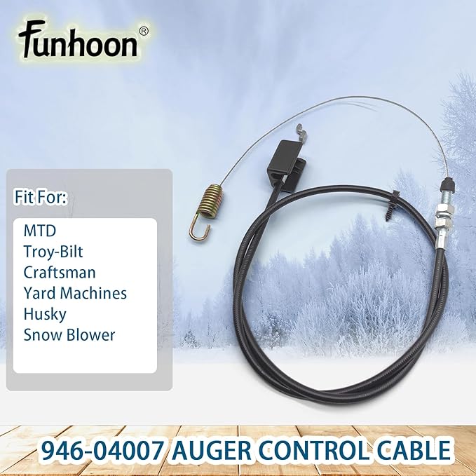 946-04007 Auger Control Cable for Yard Machines Craftsman Troy Bilt MTD Husky Cub Cadet Snow Blowers Replaces 746-04007