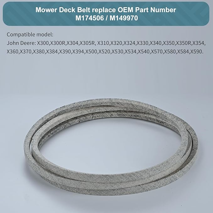 5/8 x 78'' Snowblower Drive V-Belt M174506/M149970, Lawn Mower Drive Belt for John Deere X300 X304 X310 X320 X324 X340 X350 X370 X380 X384 X390 X394 X500 X520