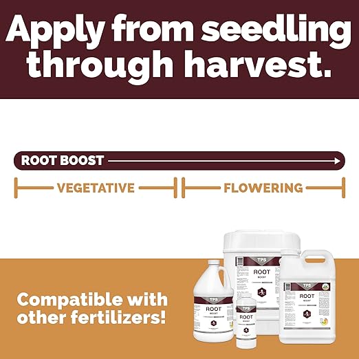 TPS NUTRIENTS Root Boost Advanced Rooting Formula for Living Soil and White Roots, Plus Microbes 1/2 Pint (8 oz)