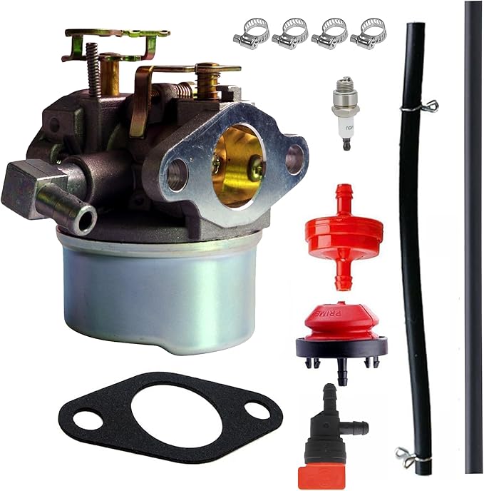Carburetor Compatible for TECUMSEH 5HP MTD 640084 640084A 640084B 632107 632107ATORO 521 Snow Blower HSSK40 HSSK50 HS50 LH195SA Carb with Gasket & Carbon Dirt Jet Cleaner