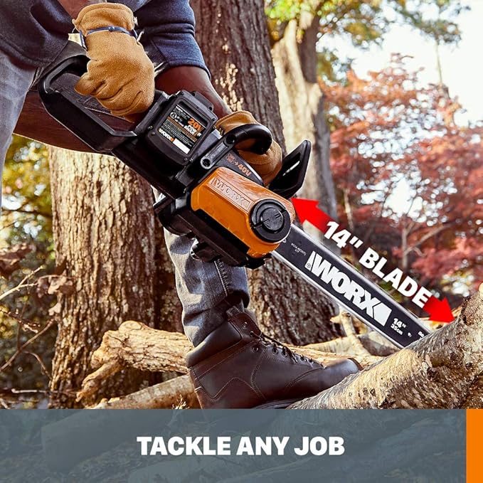 Worx 40V 14" Cordless Chainsaw Power Share with Auto-Tension - WG384 (Batteries & Charger Included)