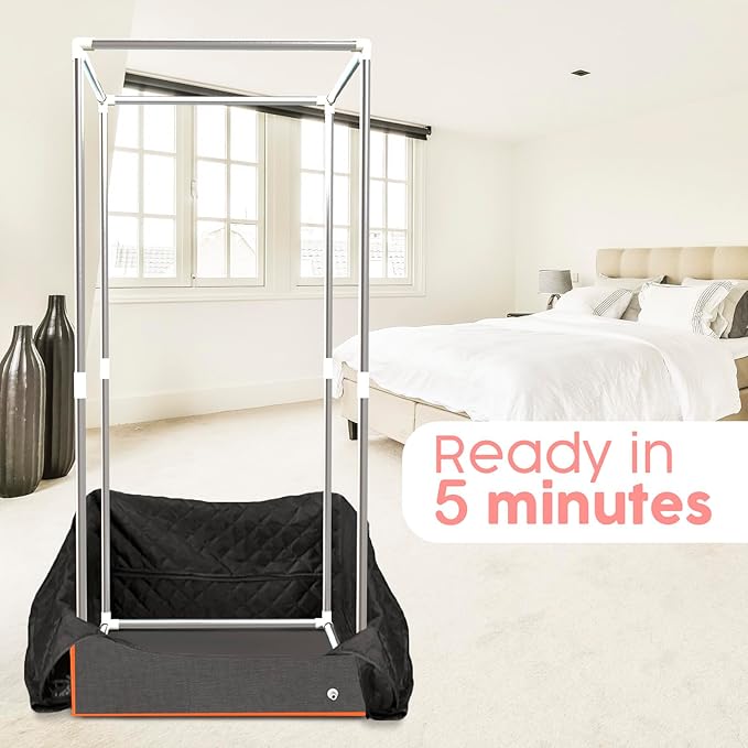 Adamson Full Size Portable Steam Sauna - Indoor Sauna Tent for Home Spa Relaxation + Boost Health and Recovery + 2.6L 1000W Steamer + Chair + Remote + Foot Massager - New - Nylon Orange