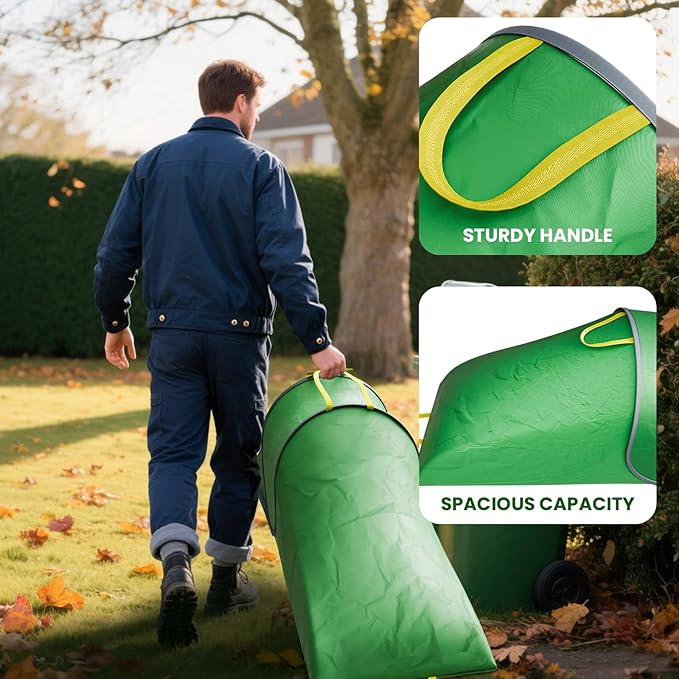 Leaf Collector, Foldable Lawn and Leaf Bags for Leaf Collection, Reusable Leaf Collector Bag for Leaves, Grass and Lawn Trash