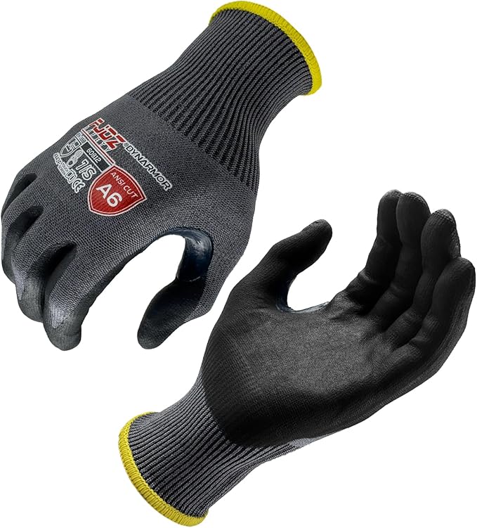 A9 Cut Resistant Work Gloves, 18 Gauge Ultra-light Foam Nitrile Coated Touchscreen ANSI A3 A4 A6 A9 Cutting Glove