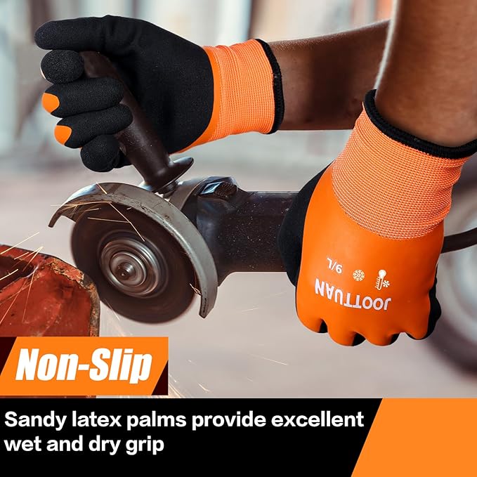 6 Pairs Waterproof Winter Work Gloves for Men Thickened Freezer Gloves Thermal Insulated Work Gloves for Cold Weather (6, Medium)