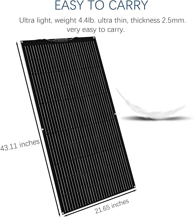 Flexible Solar Panel kit 100W Monocrystalline Module,10A Charge Controller,Extension Cable Off-Grid Charger for RV Boat Van Car Curve Surfaces (100W Solar KIT)