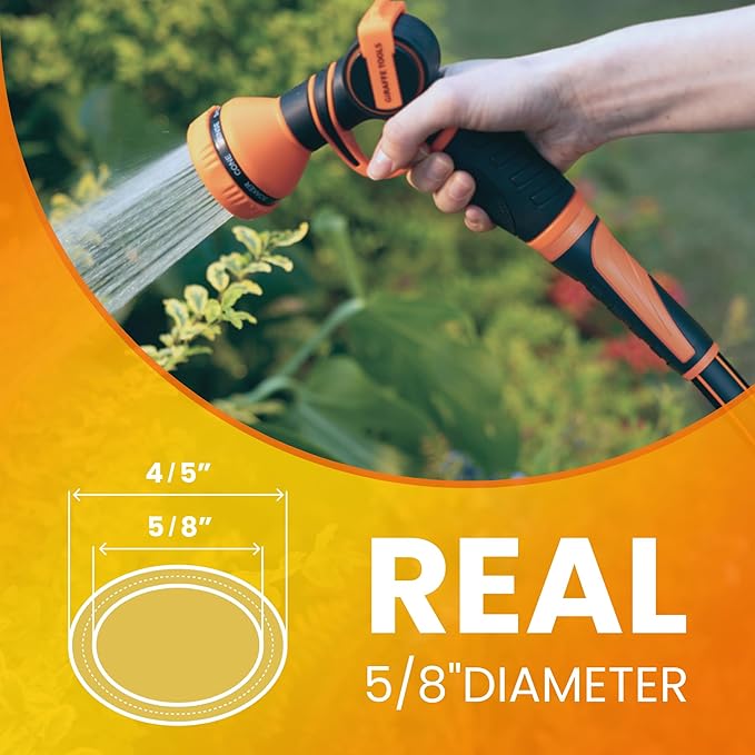 Giraffe Tools Garden Leader Hose 3ft x 5/8", Short Water Hose Heavy Duty, Flexible, Lightweight Hybrid Hose with Swivel Handle, Double Female Fittings, Burst 600 PSI