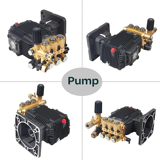 Canpump 2500 PSI 4.25 GPM Pressure Washer Pump Assembly w/ 7.5 HP 240V Motor – Triplex Power Washer Pump, External Unloader – Commercial Cleaning, Fleet Wash, Farm, Equipment Maintenance