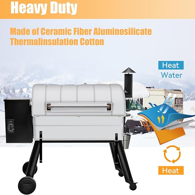 Grill Blanket for Traeger pro 34 Series, Traeger 34, Texas Grill Models,Thermal Insulated Blanket Warmer Compatible with BAC 628, BAC10206, Ideal for Outdoor Grilling