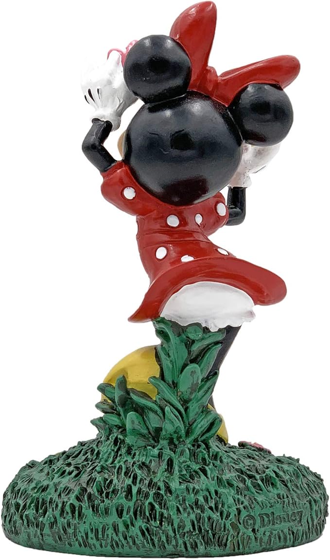 Minnie is Holding Flowers on her Head Everyday Outdoor Garden Statue, 8 Inches Tall, Official Licensed Disney Product