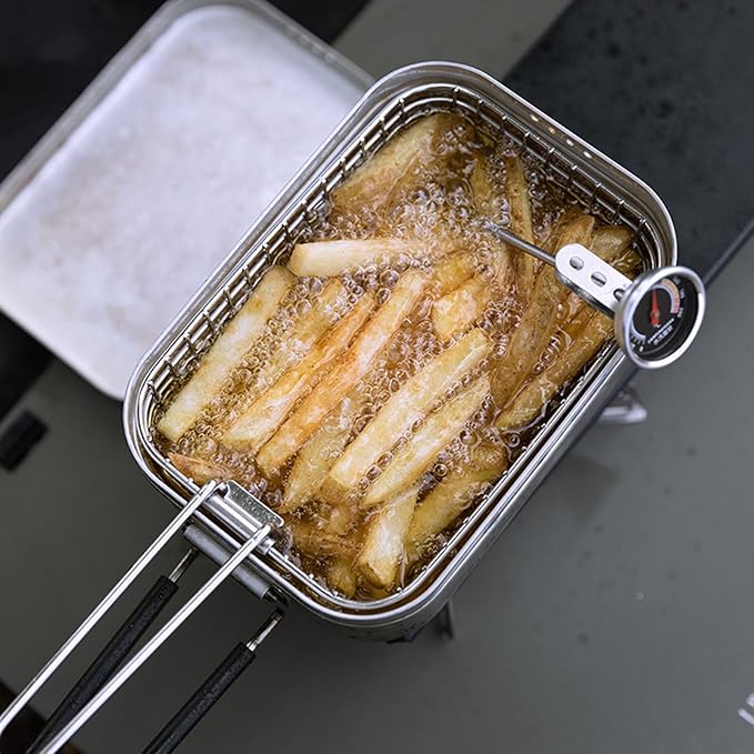 Outdoor Camping Fryers Stainless Steel Fry Basket Commercial Fryers Basket for Picnics and Cooking