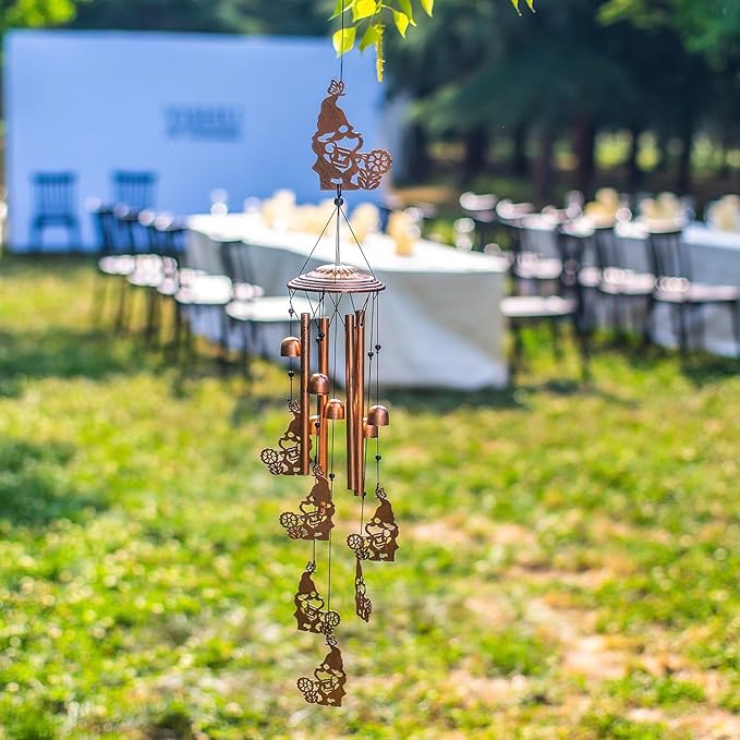 Gnomes Wind Chimes Outdoor Gnomes Gifts for Women/Men/Mom/Wife/Grandma Birthday Gifts Memorial Gift Metal WindChimes for Outside/Indoors, Lawn, Patio, Home, Porch, Yard Decor, Garden Decorations