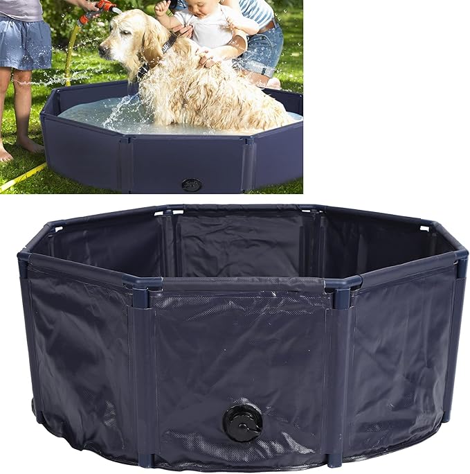 Foldable Dog Pool Portable Swimming Pool PVC Tub for Dogs Cats Kids Indoor Outdoor Bathing (M30/100cm)