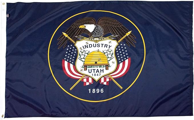 FlagSource Utah Nylon State Flag, Made in the USA, 5x8'