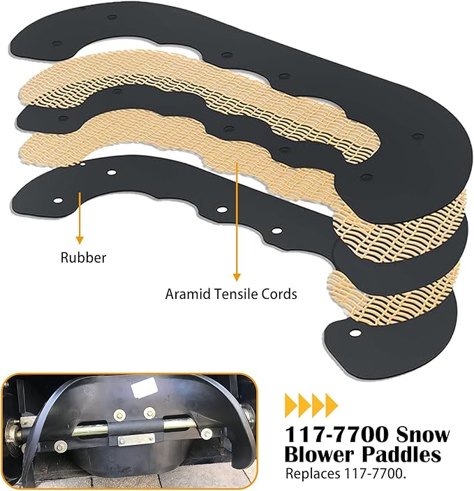 117-7700 Snow Blower Paddles with 117-7717 Scraper Blade Replaces Toro 117-7700 for Toro Power Clear 180 418ZE 418ZR 518ZE 518ZR 38282 38472 38473 38273 38283, 18" Power Clear Snowthrower