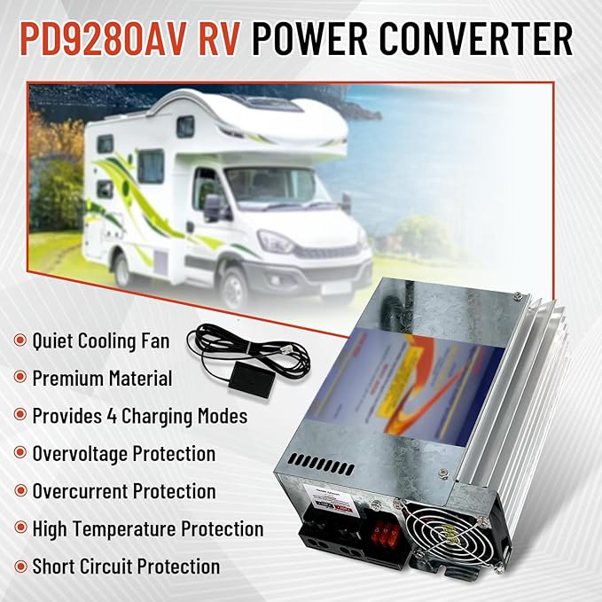 MINJIANG PD9280AV RV Power Converter 12V 80 Amp with Built-in Charge Wizard, Compatible with Inteli-Power 9200 Series Converter/Charger, Fit for Progressive Dynamics PD9280, for RV Camper