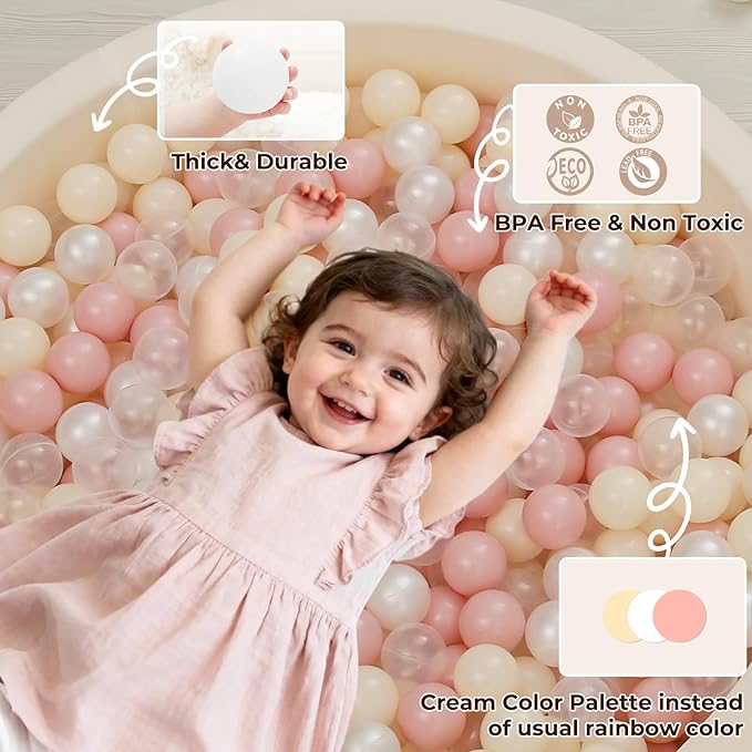 TRENDPLAY Plastic Balls for Ball Pits 2.2 Inch, Pack of 50 100 200 500 Hollow Balls, Perfect for Toddler Baby Pools,Party,Festival Decoration