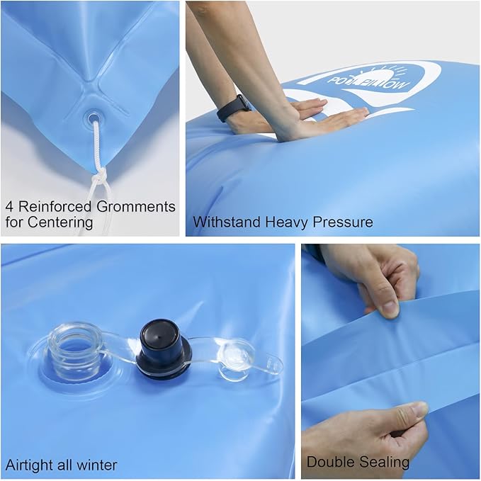 Pool Pillows for Above Ground Pool, Ultra Thick Cold-Resistant Pool Air Pillow for Winterizing 0.4mm PVC Material Pool Cover Air Pillow, 4 x 15 Ft
