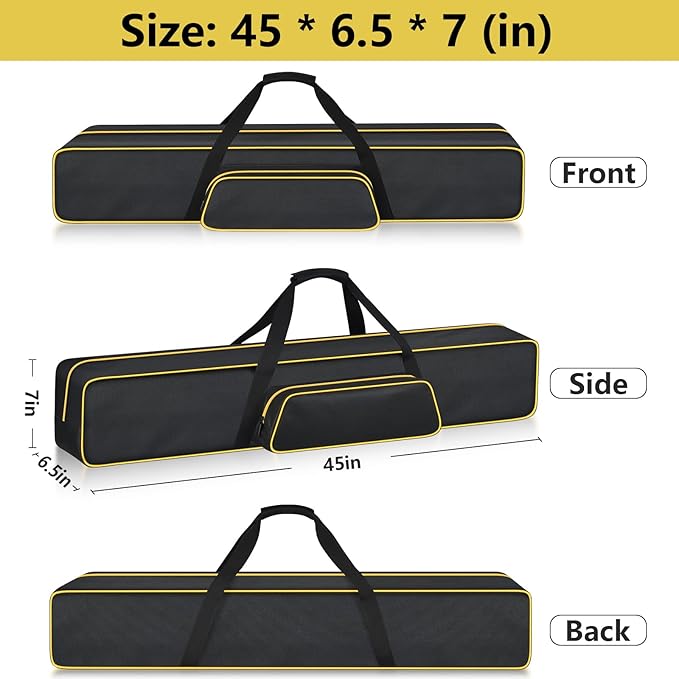 Pole Saw Bag for WORX/for DEWALT/for Greenworks/for EGO Power+/for BLACK+DECKER Electric Telescoping ChainSaw, Cordless Power Saw Storage Case for Extension Tree Trimmer Attachment(Box Only)-Yellow