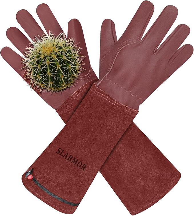 Long Gardening-Gloves Women/Men-Thorn proof Rose Pruning Heavy Duty Gauntlet-M