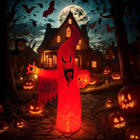 Halloween Inflatable Ghost Decoration, LED Color Changing Lights, Outdoor Yard Decor with Wings (8FT Casper The Ghost)